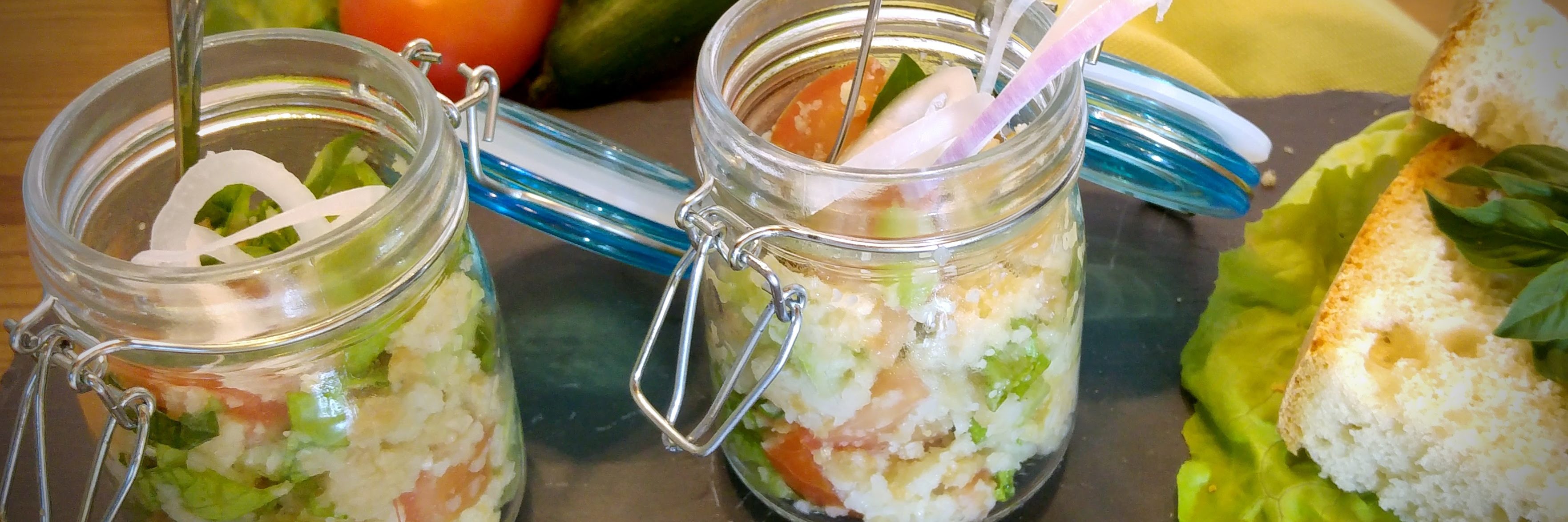 finger food: panzanella in barattolo