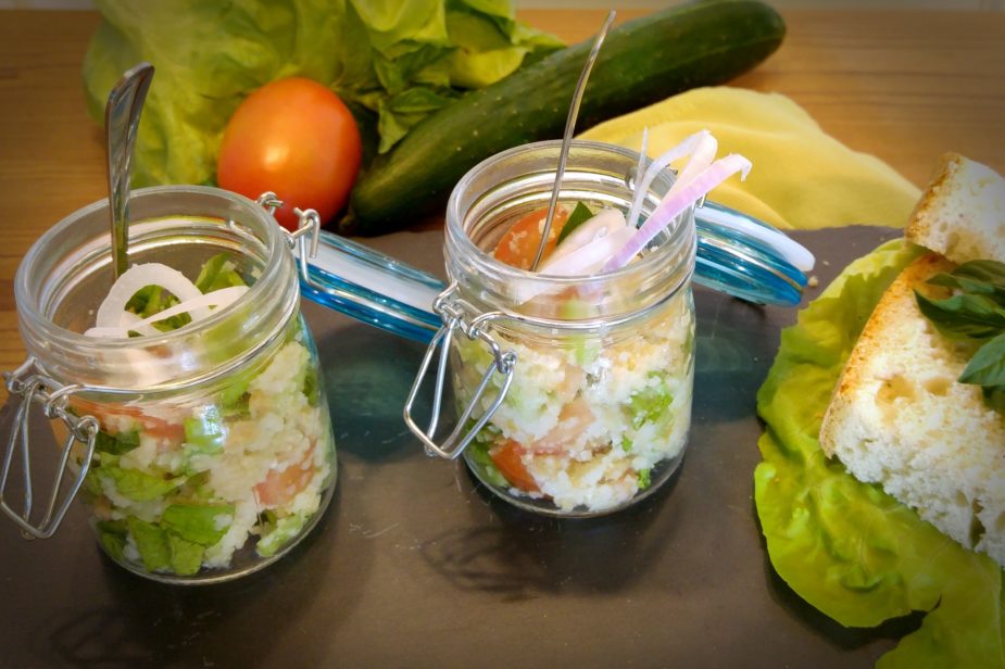 finger food: panzanella in barattolo