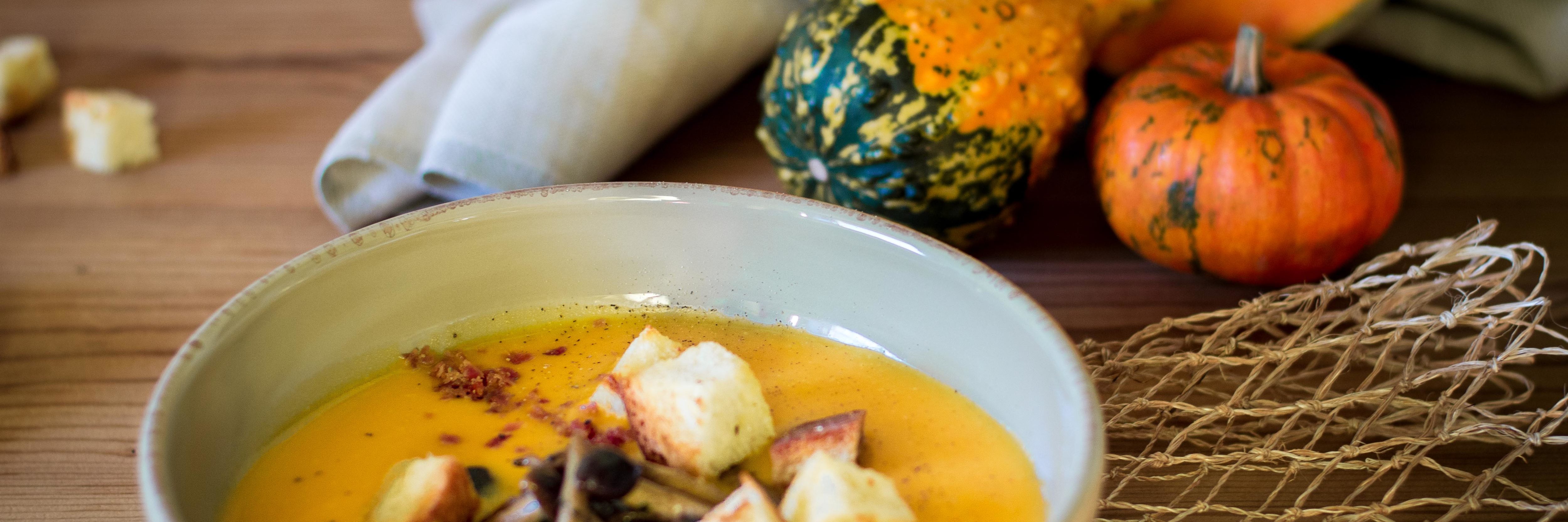 vellutata zucca e funghi