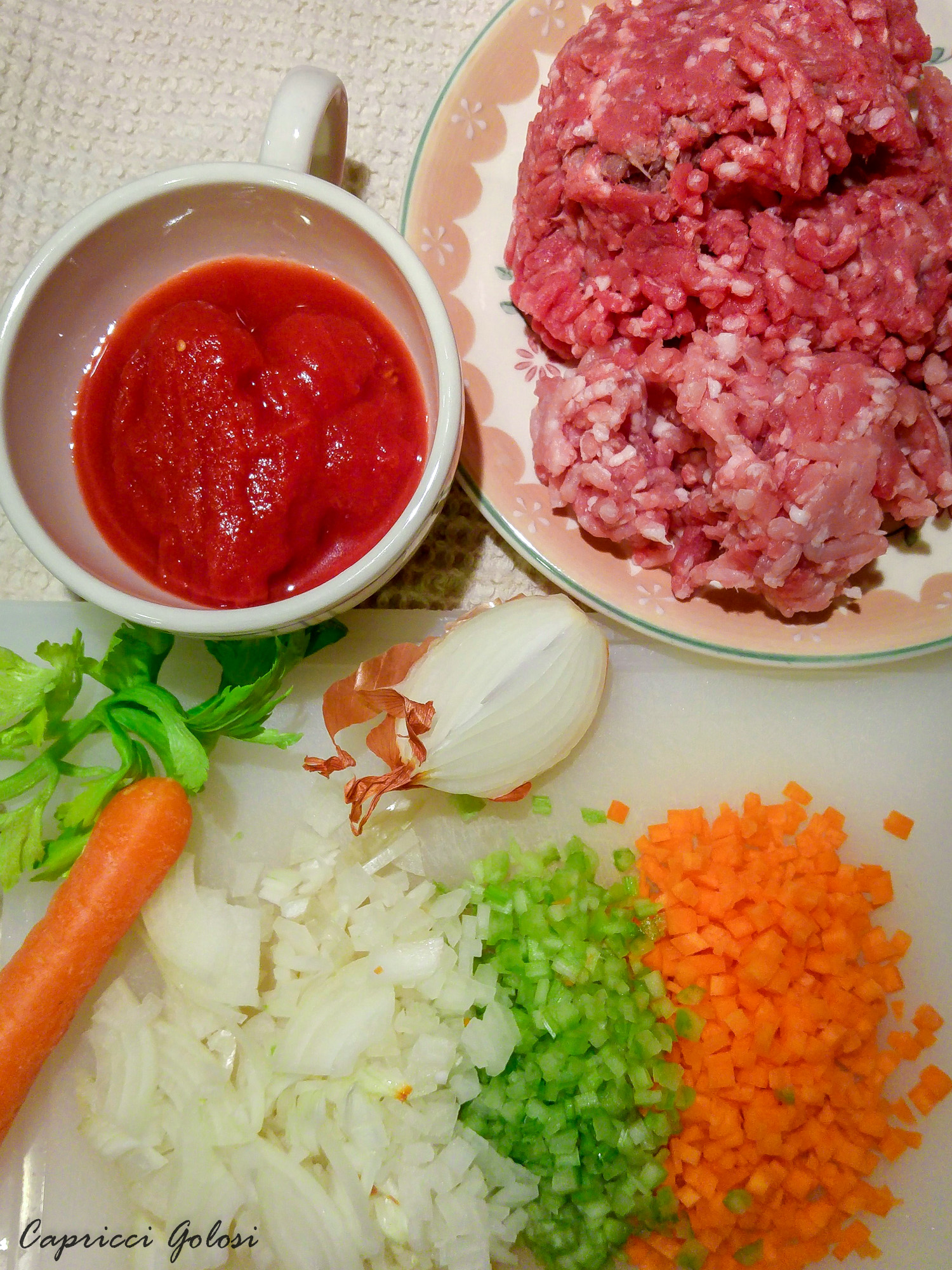 gli ingredienti del ragù gli ingredienti del ragù